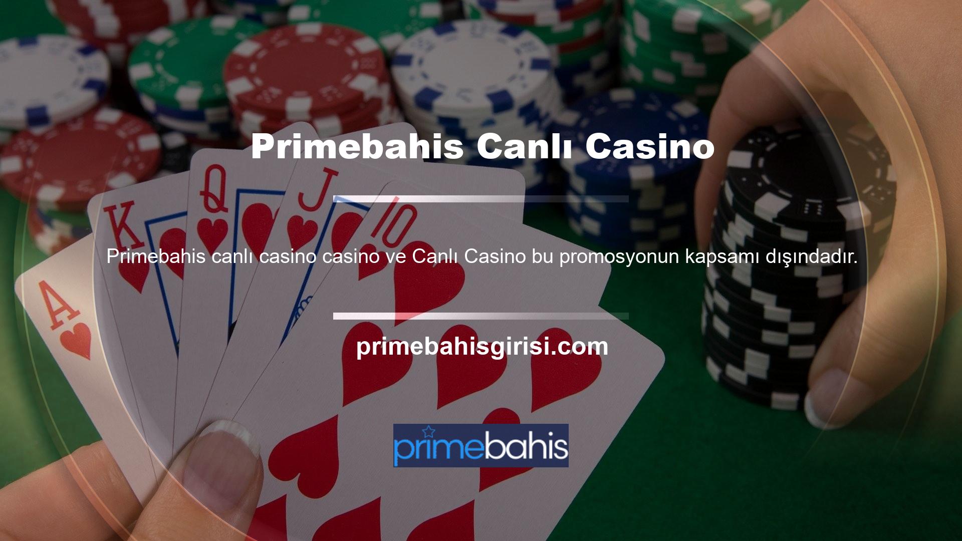 Web sitemizde özel casino ve canlı casino teklifleri de mevcuttur